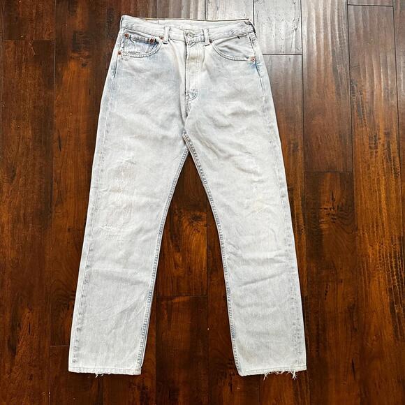 VTG Y2K Levis 501 Button Fly 31x32 Tag Jeans Light Wash 90s Blue
